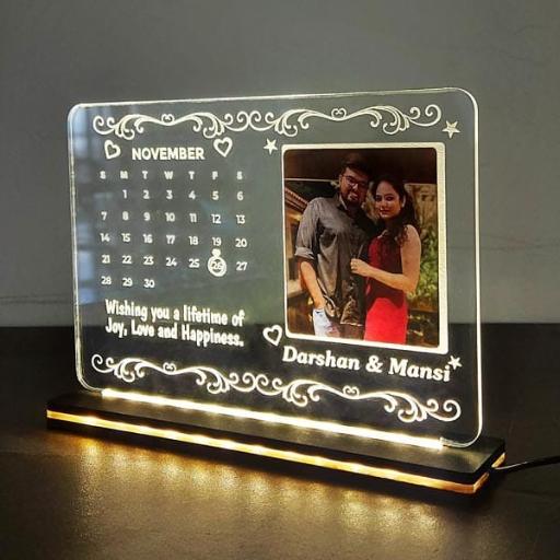 Personalized Acrylic Calendar Photo Lamp 8/10