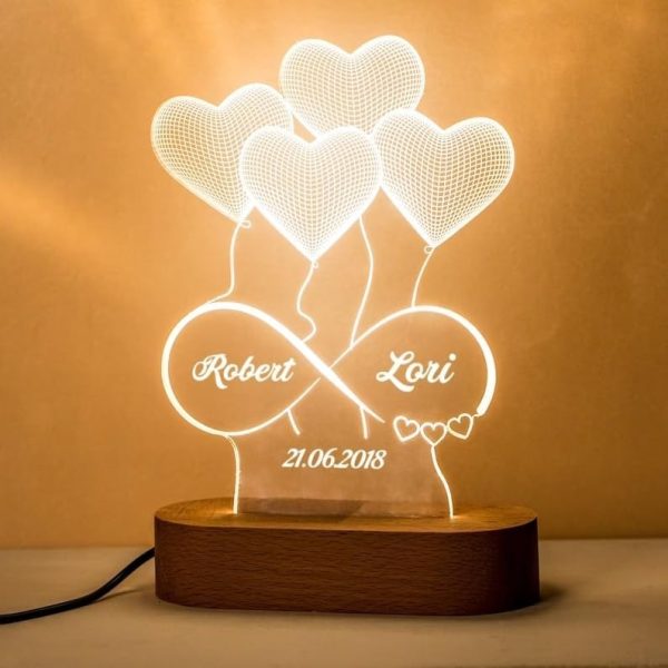 Heart-Themed Infinity Acrylic Lamp 8/10